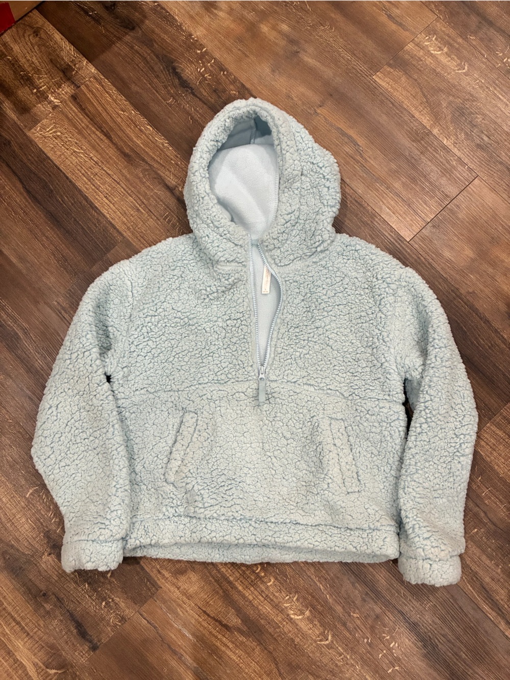 Mondetta Sherpa Half-Zip Hooded Jacket - Pale Blue